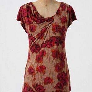 Anthropologie Roses in The Rain Top by One.September Size XS